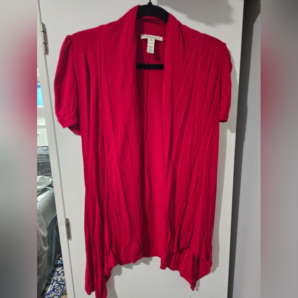 Ambiance Red Open-Front Cardigan